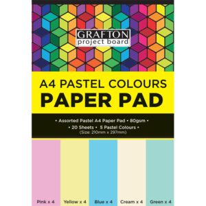 Grafton A4 Pastel Paper Pads 50's Assorted