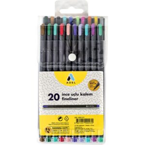 Adel Fineliner 0.4mm Wallet 20 Assorted Colors