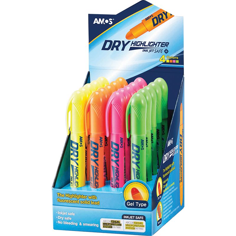 Amos Dryhighlighter Twist-up 20's Dispenser - Hld20