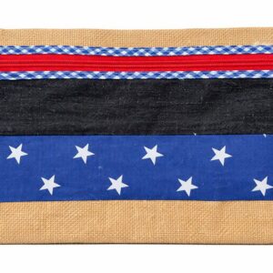 4stationery A4 Hessian And Denim Zipper Bag Blue