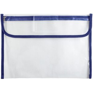 Trefoil Clear Library Bag With Zip And Flap Blue