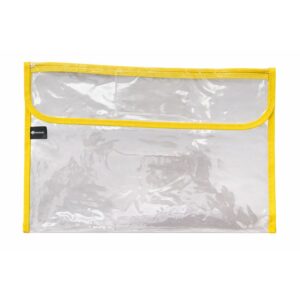 Trefoil Clear Library Bag With Zip And Flap Yellow