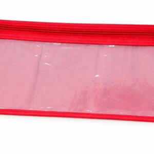 4kids Pencil Bag 33cm Hidden Pocket Plus Clear Front Red