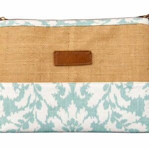 4stationery Padded Hessian / Print Pencil Bag Green