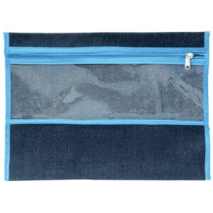 Trefoil Denim Subject Bag With Window Light Blue