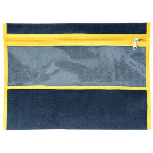Trefoil Denim Subject Bag With Window Yellow