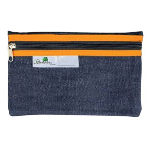 Trefoil School Pencil Bag Denim 22cm Orange