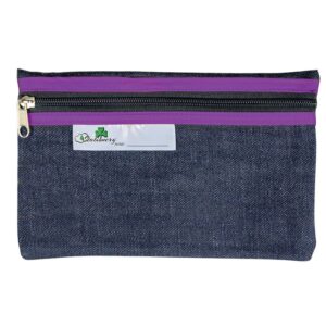 Trefoil School Pencil Bag Denim 22cm Purple