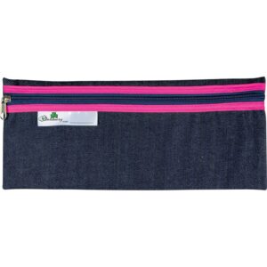 Trefoil School Pencil Bag Denim 33cm Pink