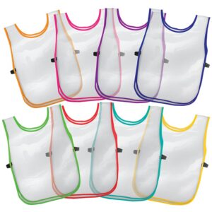 Primary School Clear Apron Double Sided With Trim Blue