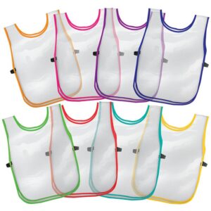 Primary School Clear Apron Double Sided With Trim Red