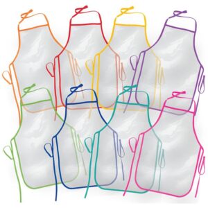 Primary School Clear Apron Single With Trim Yellow