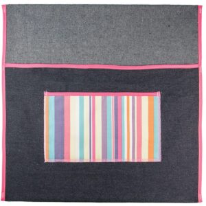 Trefoil Denim Chairbag 440mm With Pocket Candy Stripe Pink
