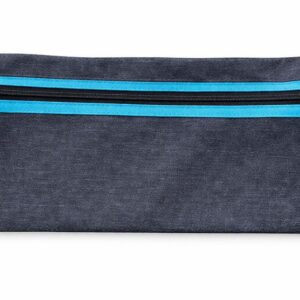 Trefoil School Pencil Bag Denim 33cm Turquoise