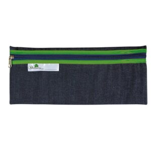 Trefoil School Pencil Bag Denim 33cm Green