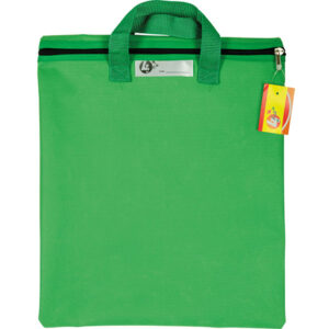 Trefoil Nylon Library Book Bag With Handle Green