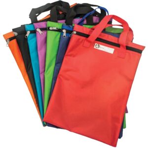 Trefoil Nylon Library Book Bag With Handle Red