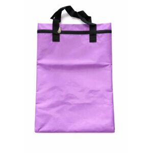 Trefoil Nylon Library Book Bag With Handle Purple
