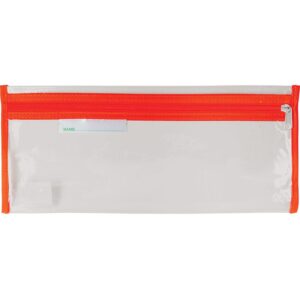 Trefoil Clear Exam Pencil Bag 33cm Red