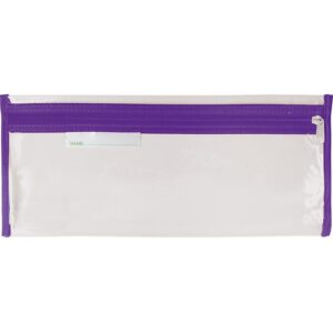 Trefoil Clear Exam Pencil Bag 33cm Purple