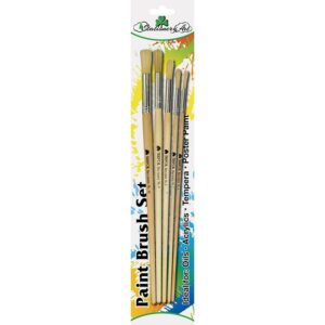 Trefoil Artist Round And Flat Paint Brushes 5`S