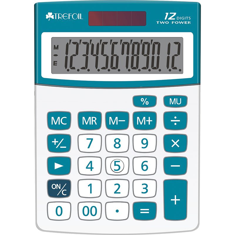12 Digit Desktop Calculator Meduim Silver/blue 3035