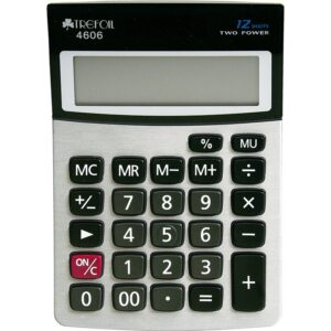 12 Digit Desktop Calculator Meduim Silver/black 4606