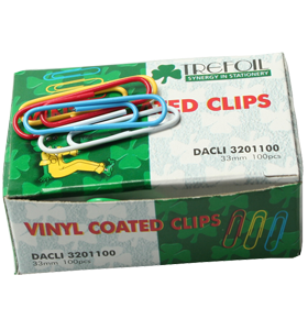 Paper/gemclip 33mm Colour Bx 100`s Asstd