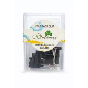 Retail Box Accessories 7pc Foldback Clips 19mm Black