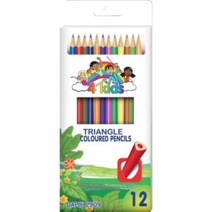 4kids Triangular Colouring Pencils 12`s Long