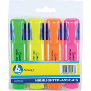 4stationery Highlighter 4 Pack Assorted