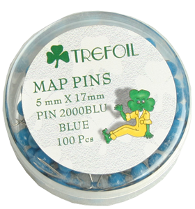 Map Pins Box 100`s Blue