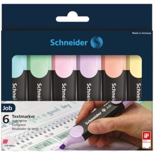Job Pastel Highlighter Wallet Of 6 - All 6 Colours