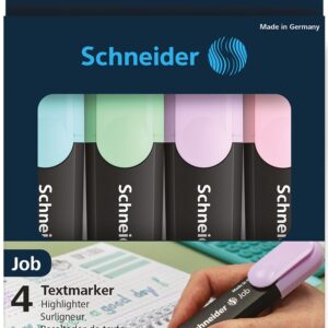 Job Pastel Highlighter Wallet Of 4 - Blue/green/purple/pink