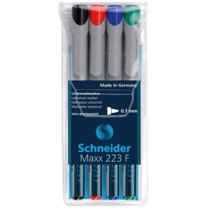 Maxx 223 F - 0.7mm Fine Marker Non Permanentwallet Of 4