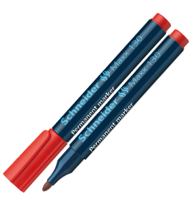 Maxx 130 - Bullet Point Permanent Marker Red 10's