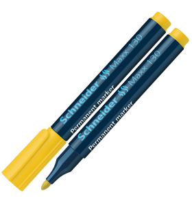 Maxx 130 - Bullet Point Permanent Marker Yellow 10's
