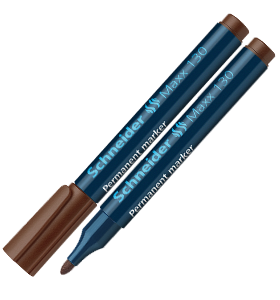 Maxx 130 - Bullet Point Permanent Marker Brown 10's