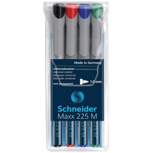 Maxx 225 M - 1.0mm Medium Marker Wallet Of 4