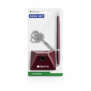 Trefoil Desk Set With Chain Burgundy
